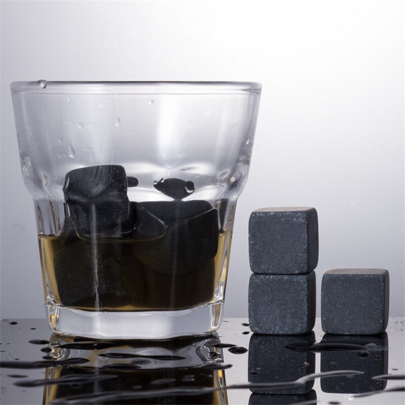 Piedras de Whisky de granito, juego de caja de madera para Tartar, mármol, café, piedra de hielo, Material de protección de mármol ambiental, herramienta para bebidas: Gray Graite
