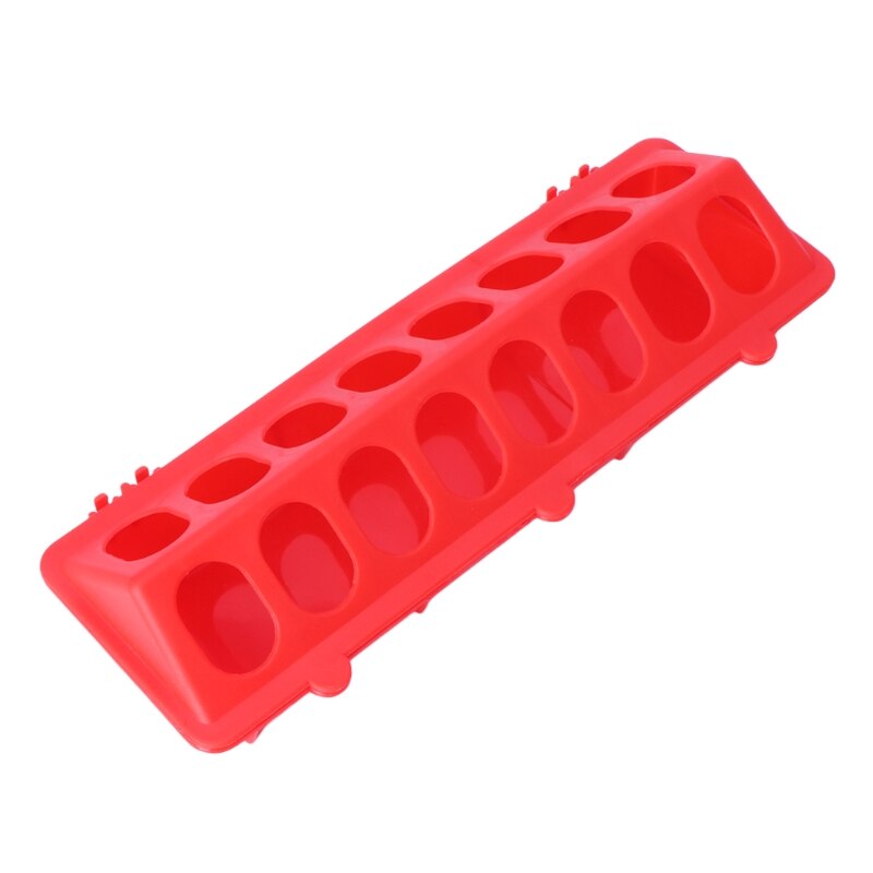 Plastic Flip-Top Bird Poultry Trough Feeding Chicken Animal Farming Tool Case: Red