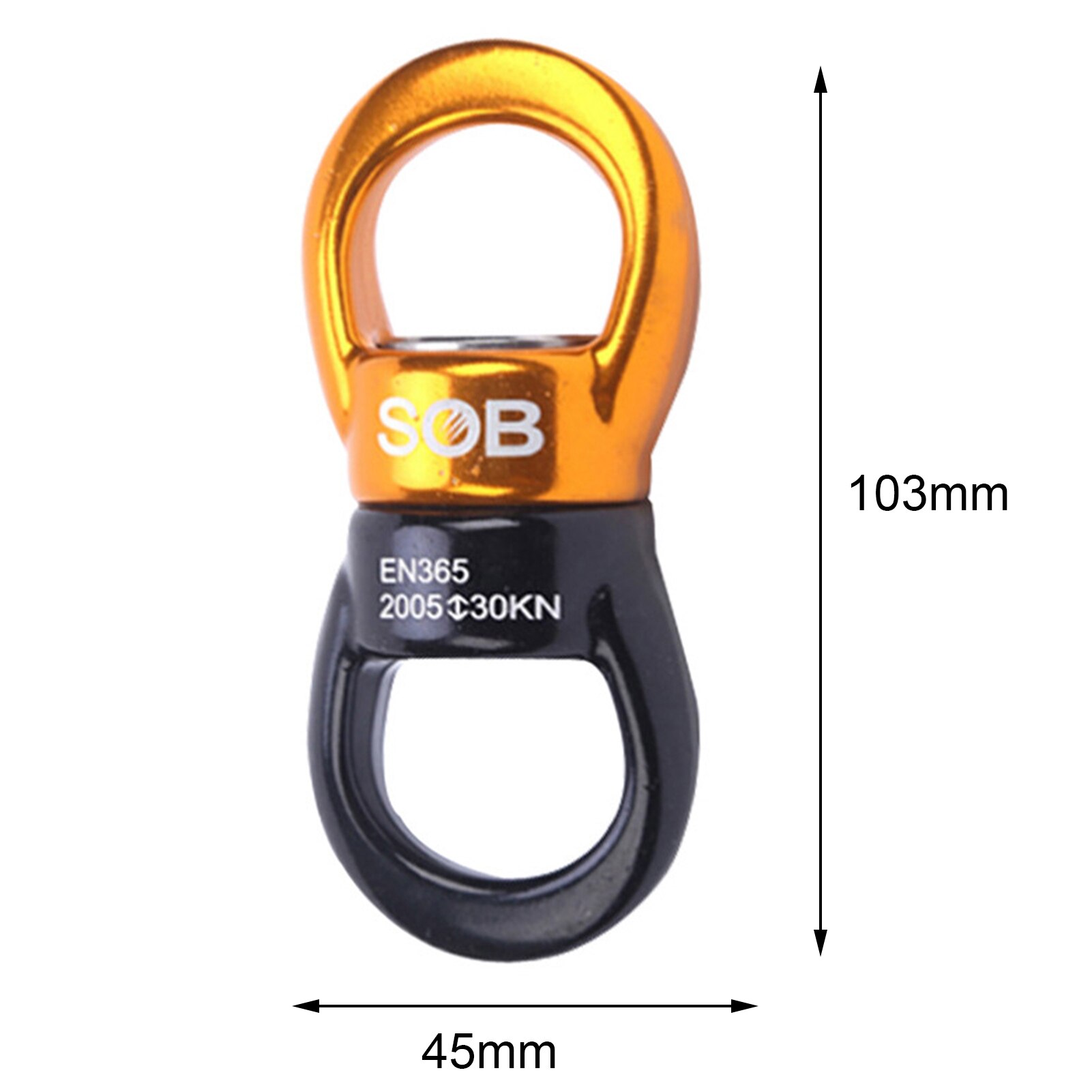 30KN Rock Climbing Swivel Rotor Hook Swivel Ring Rotary Connector for Mountaineering Rock Climbing Outdoor Rescue Rappelling