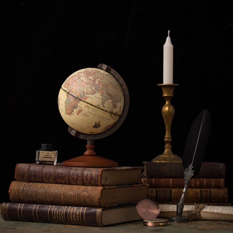 Vintage Wooden Globe Home Decoration School Education Supplies for student