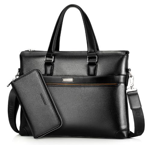 Sac en cuir pour homme sacs pour fourre-tout pour ordinateur portable porte-documents sacs à bandoulière pour hommes sac à bandoulière pour hommes de: black With wallet