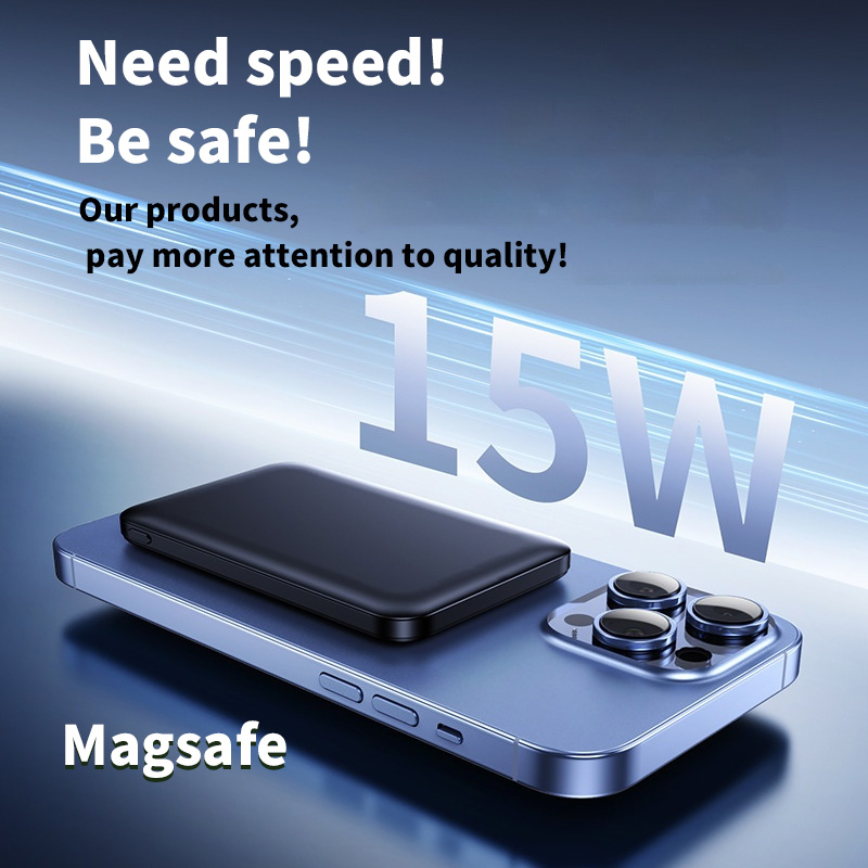 50000mAh Powerbank Ultrafino Liga de Aluminio Sem Fio Carregamento Rápido Banco de Potência de Sucção Magnética com Uma Capacid