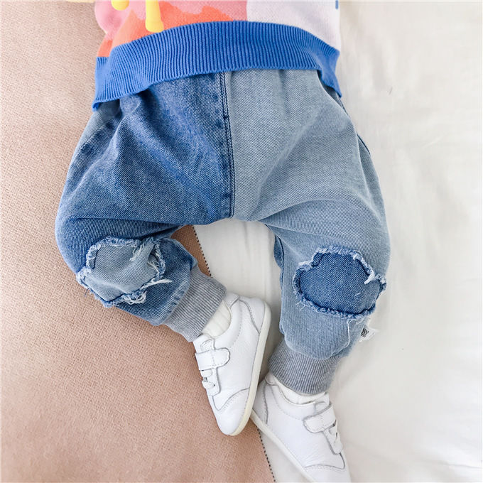 Baby hosen, Baby mädchen, frühling und herbst modelle, ausländischen stil, freundlicher baumwolle Jeans, jungen lässig stil: 1 / 12M