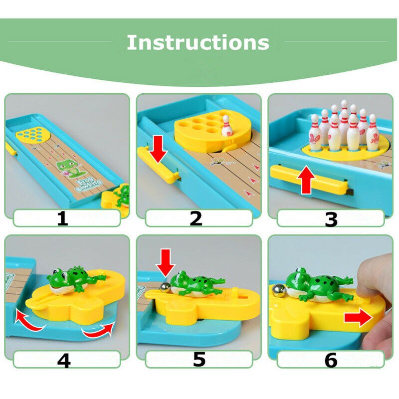 Mini Frog Bowling Board Game Plastic Finger Ejection Educational Toy For Children