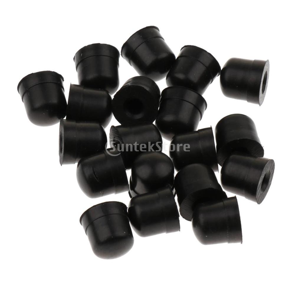 20pcs Black Silicone Trombone Slide Tips Bow Rubber End Tip Bumper For Trombone Replacement Repair Parts Accessory