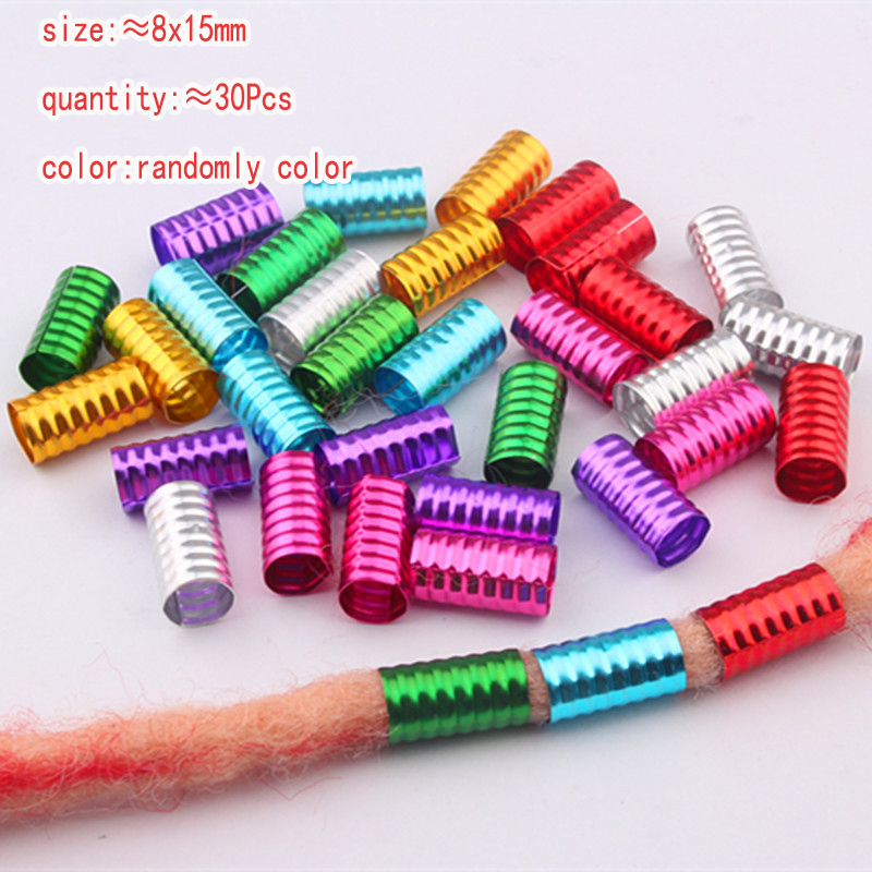 Anneaux de cheveux Dreadlocks 10-16mm, 10 à 50 pièces, accessoires Clips pour femmes, filles et enfants, perles de cheveux, tresses circulaires, style couleur or argent: Royal Bleu