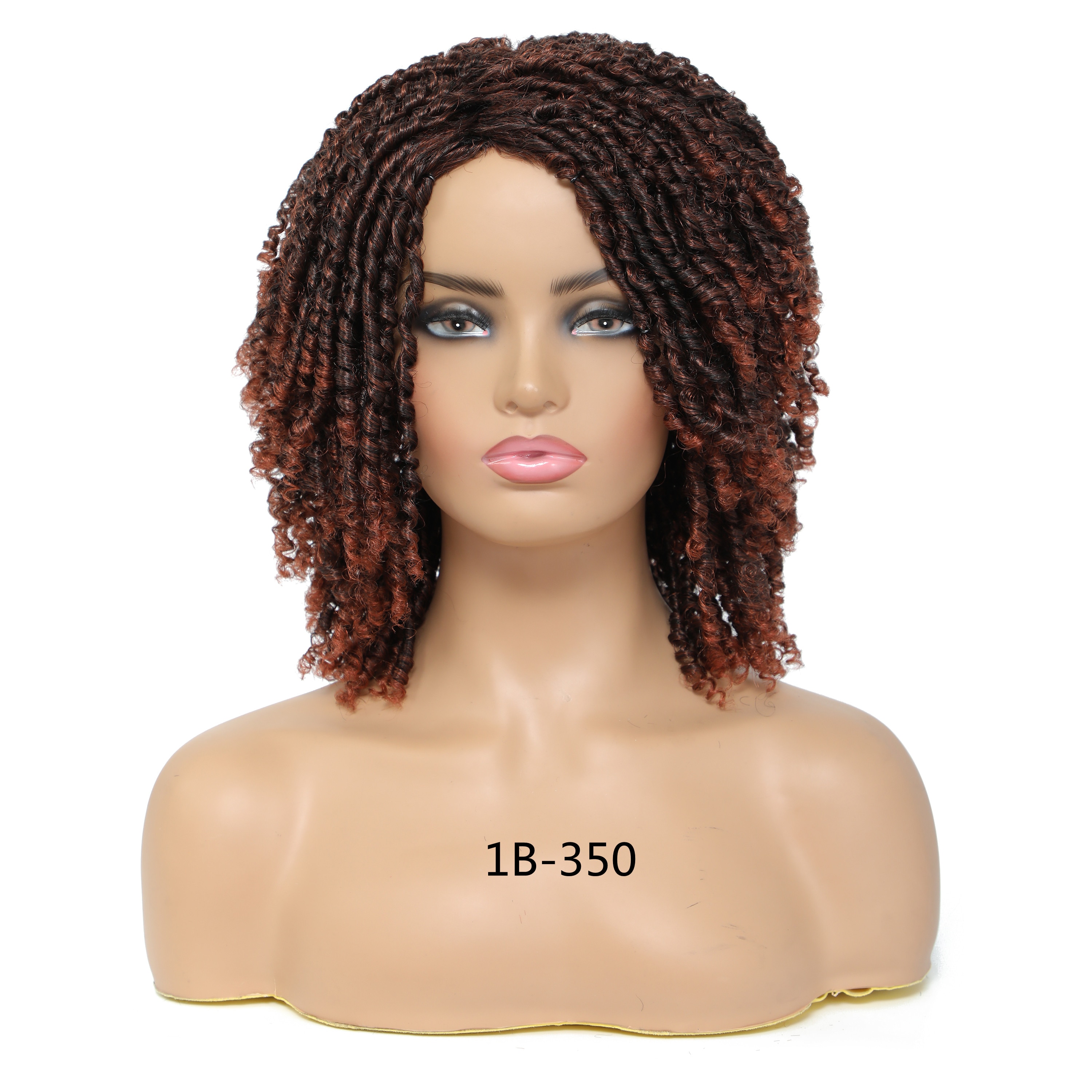 DQ Braided Wig For Women Synthetic Wig Short Dreadlock Hair Wig Curly Ombre Crochet Twist Hair Wigs GREY: 1B-350
