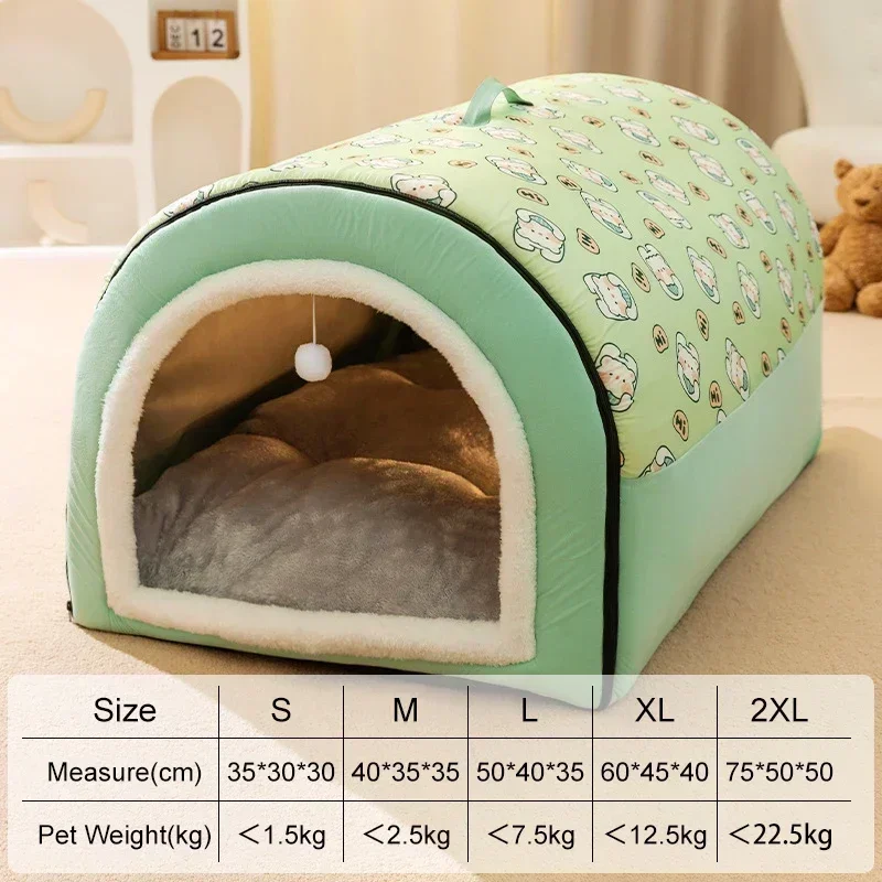 Perrera para perros de invierno cálida, cama lavable desmontable para perros, tienda para dormir profunda para perros medianos y grandes, estera para casa, suministros para mascotas