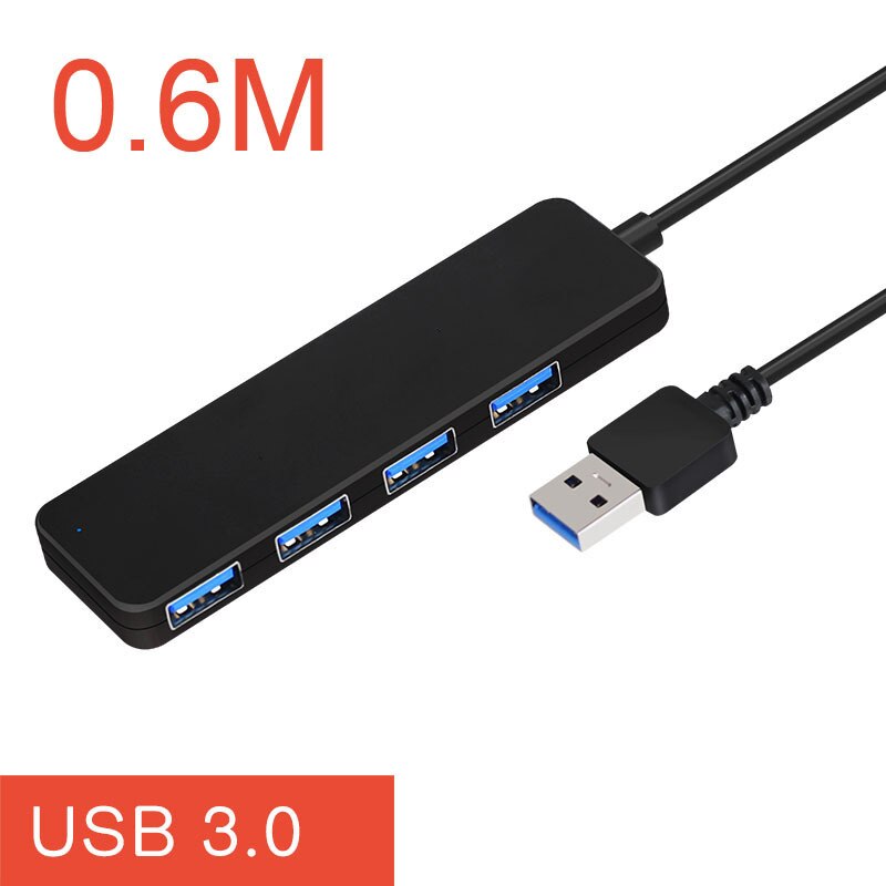 KuWFi USB Hub Met 4 Poorten Usb Externe Splitter Met Micro Poort Opladen Voor Computer Accessoires Imac Laptop USB Hub adapter: USB3.0 Cable 60cm