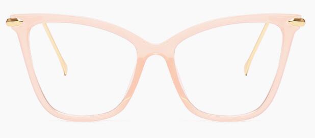 Cat eye brillenmonturen dames merk transparante lenzen bijziendheid brilmontuur dames helder brilmontuur bril: Helder roze