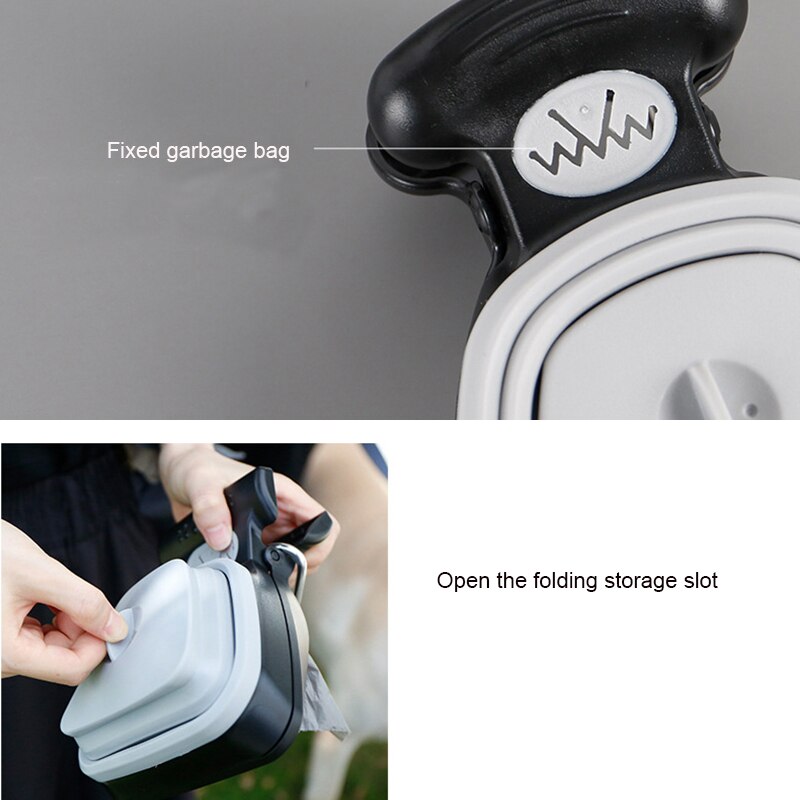 Pet Poop Scooper with Bag Attached Foldable Dog Pooper Scooper Portable Pet Poop Cleaner Dog Poop Bag Dispenser