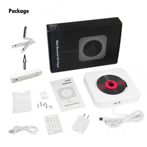 Een aan de muur gemonteerde cd-speler surround sound fm-radio bluetooth usb  mp3 disk draagbare muziekspeler afstandsbediening stereo luidspreker thuis