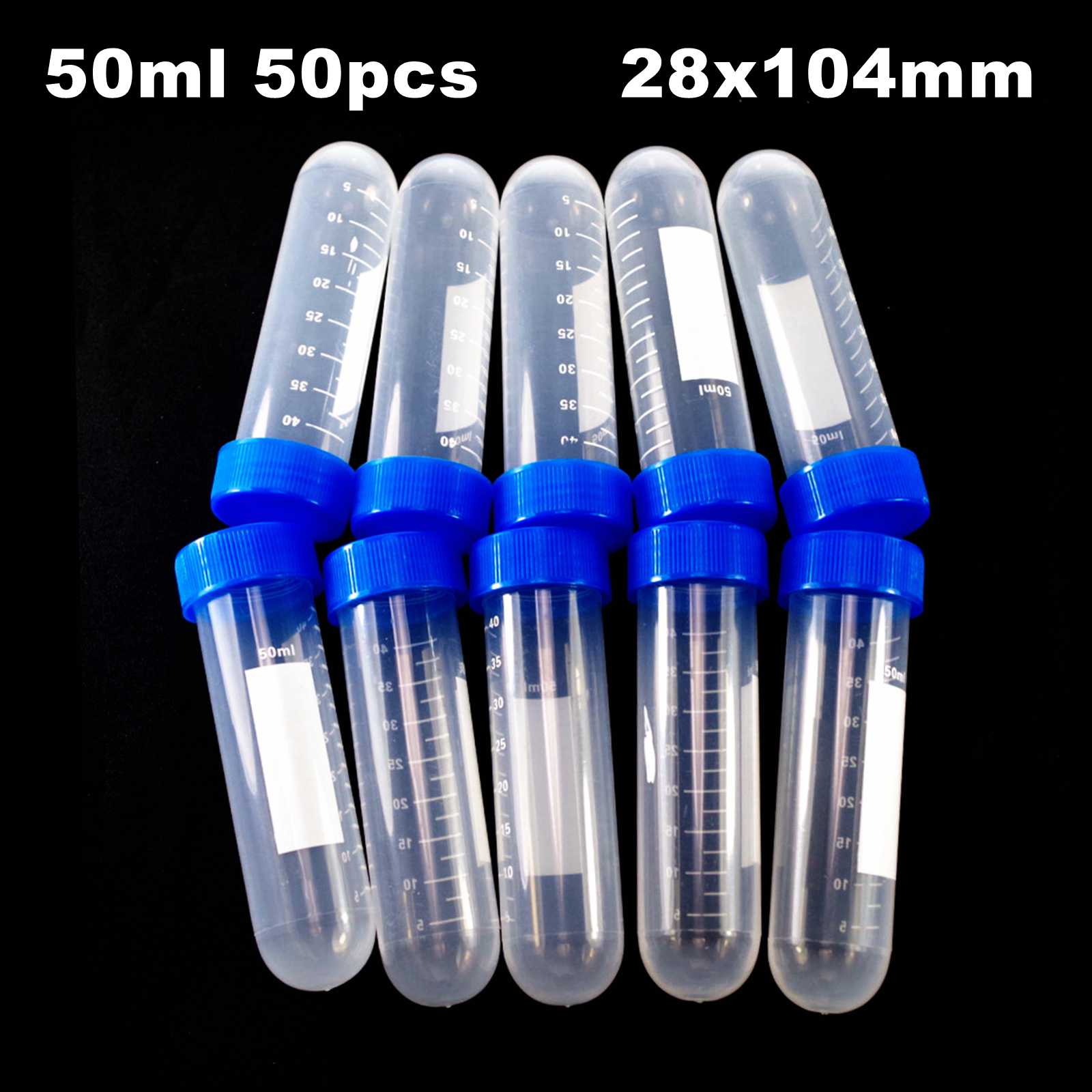 0.2/0.5/1.5/2/5/7/10/20/50/120ml Lab Plastic Centrifuge Tube EP Tube PCR Tube Sample Specimen Laboratory Teaching: 50ml Round Bottom