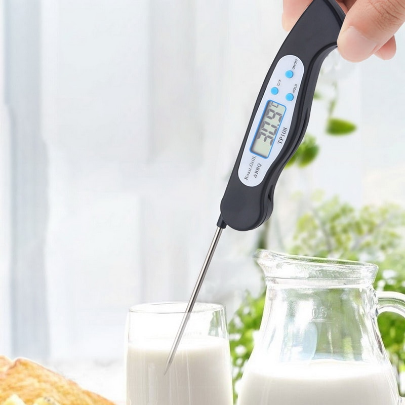 Termómetro Digital plegable para alimentos, termómetro Digital de para barbacoa, cocina, carne, cocina, medidor de temperatura de agua líquida y aceite