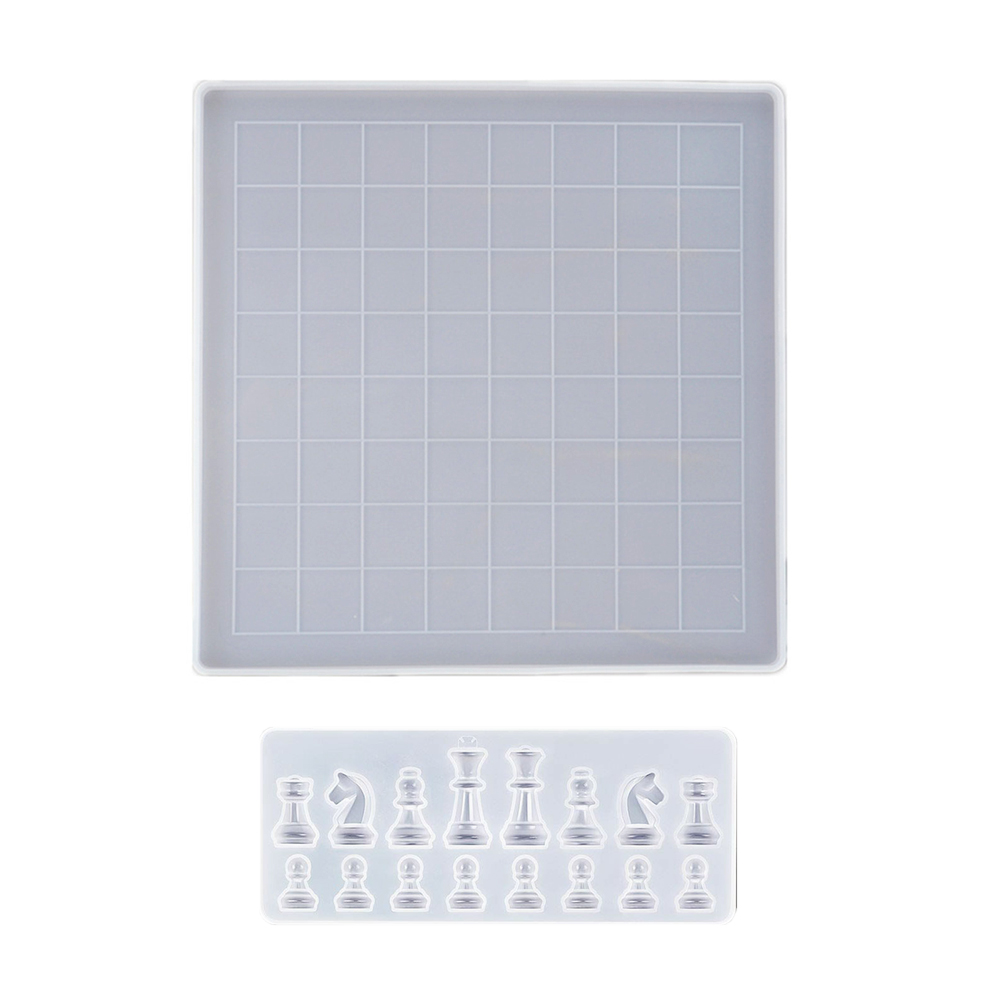 Schach Bord Silikon Schimmel einstellen Schach Stück Silikon bilden Schach Bord Epoxid Gussform für DIY Kunst Handwerk Schmuck Machen
