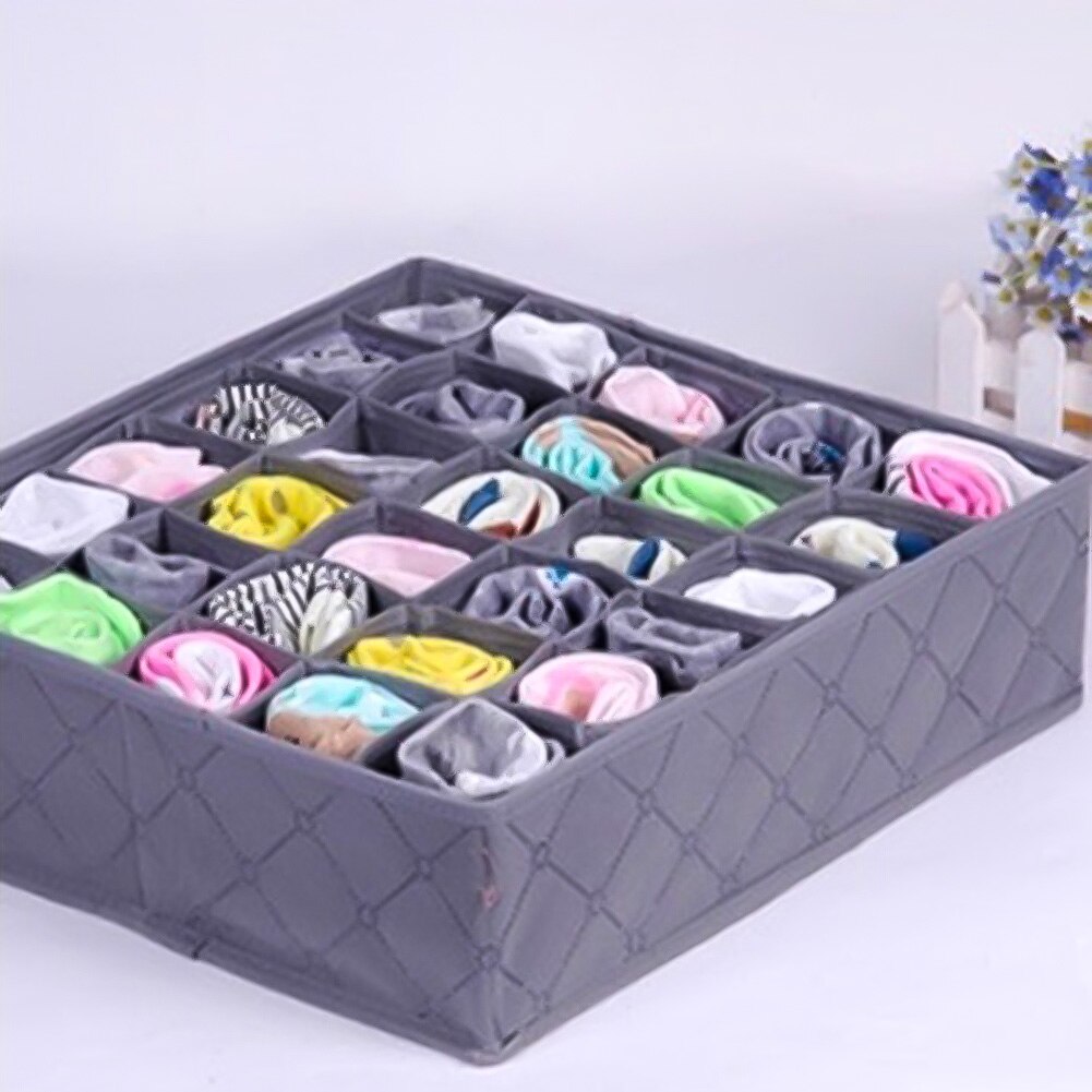 30 Grids Folding Detachable Underwear Socks Storage Box Drawer Organizer Case