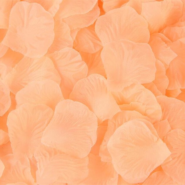 Pétalos de rosa de seda, 9 colores, decoración de de cumpleaños, boda, confeti, 500 unidades: Champagne