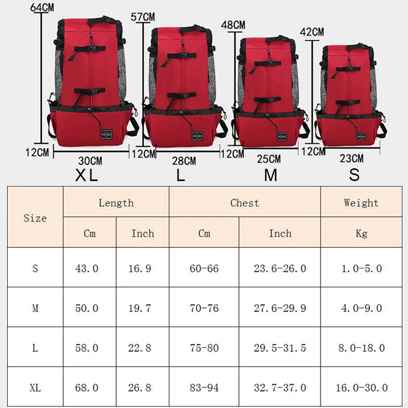 stärker Hunde-Trägerrucksack aus Nylon für kleine und mittelgroße Hunde. Hochwertiger, atmungsaktiver Fahrradrucksack für draussen-Reisen, Heimtierbedarf