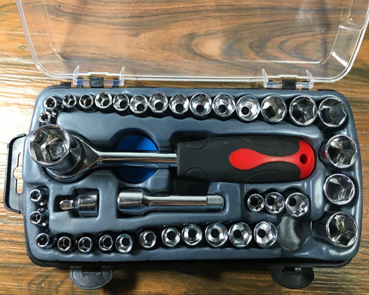 1set of 40Pieces Car Repair Tools Maintance Care Socket Sleeve Wrench Combination Set Motorcycle Vehicle Tool Kit