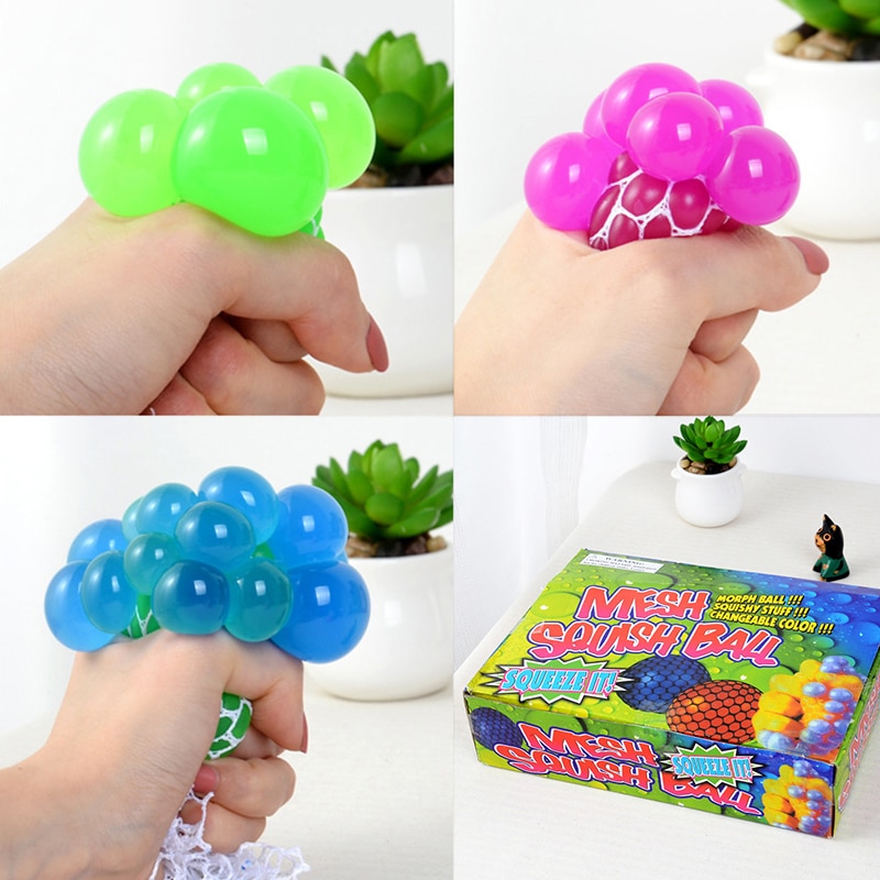 Gags & Praktische Neuheit Anti Stress Gesicht Reliever Trauben Ball Autismus Stimmung Squeeze Relief Spielzeug Extrudierten Verfärbung Kreative Gif