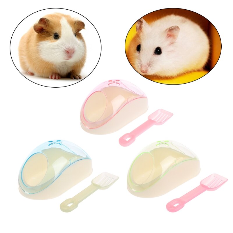 Djur bad leveranser hamster möss råtta plast badrum bur låda toalett med sand spade