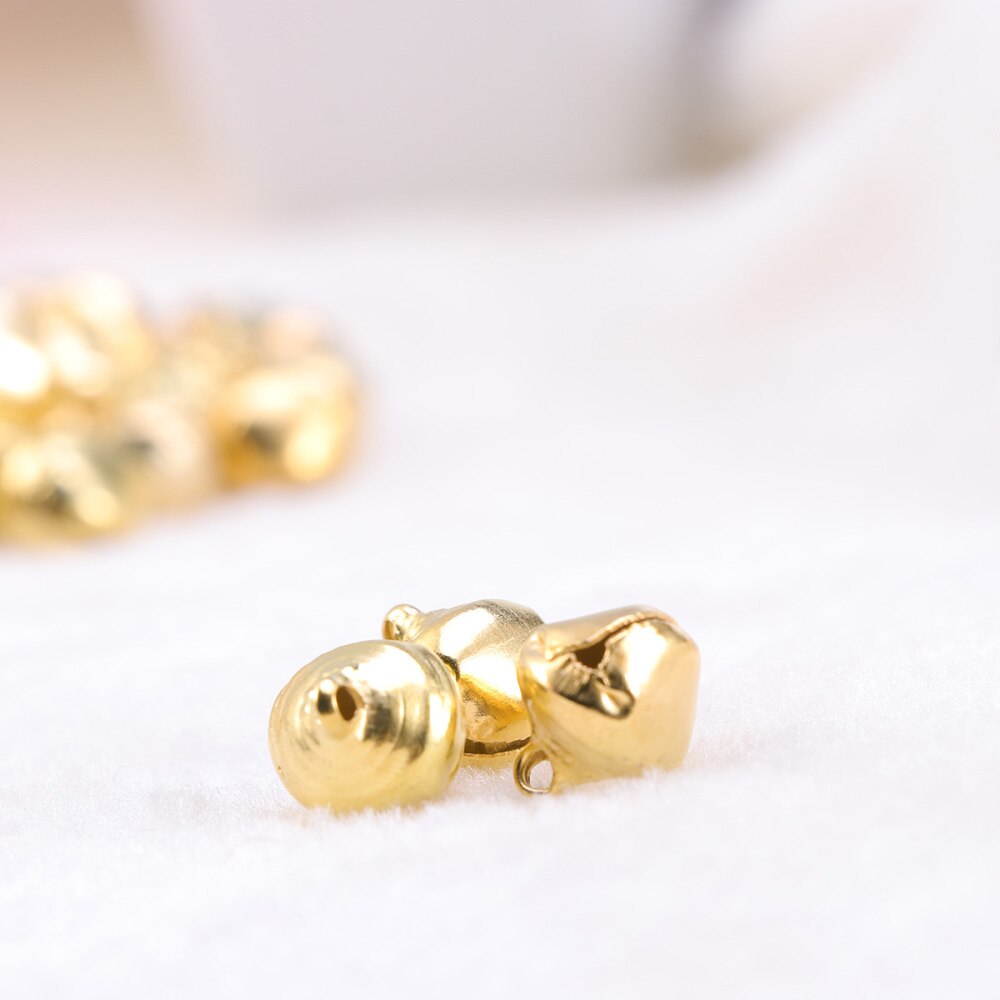 100Pcs Jingle Bells Kleine Decoratie Supply Speelgoed Voor Kerst Bruiloft Sieraden Xmas: Golden
