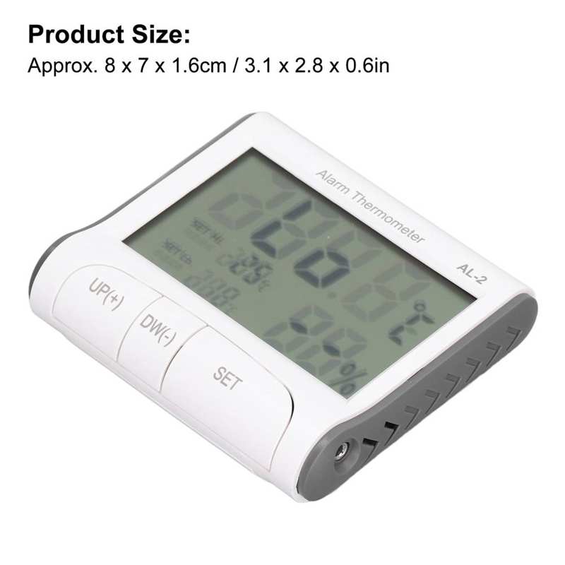 Digital Thermometer Hygrometer Temperature Humidity Recorder Dual Screen Display for Home