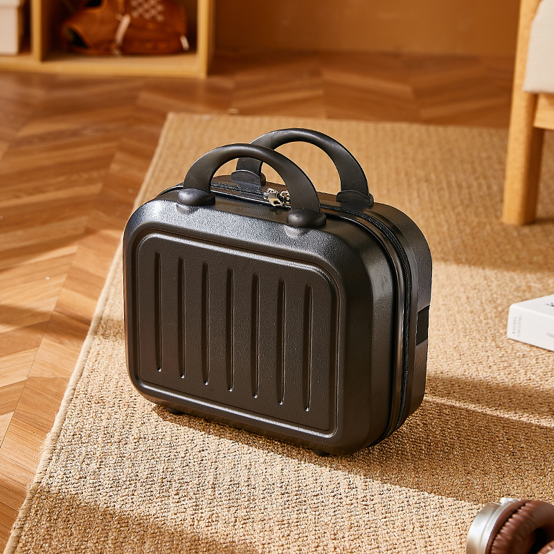 14-Inch Women's Makeup Carry-On Suitcase - Small Cabin Cosmetic Bag Hand Storage Mini Luggage for Short Trip Travel Luggage: black