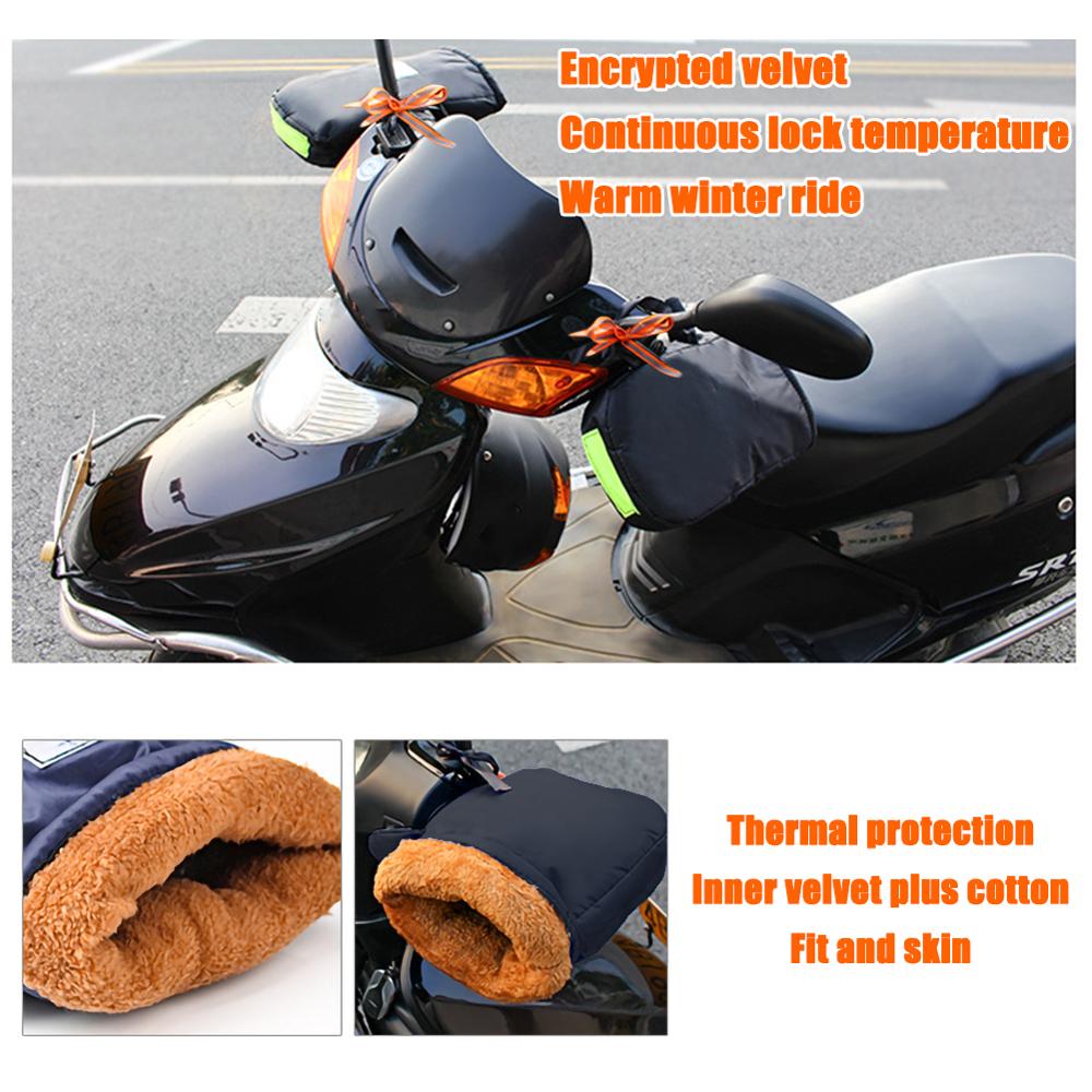 Winter Motorfiets Stuur Handschoenen Met Reflecterende Strip Winddicht Waterdicht Warm Motorbike Handle Bar Hand Cover Moffen