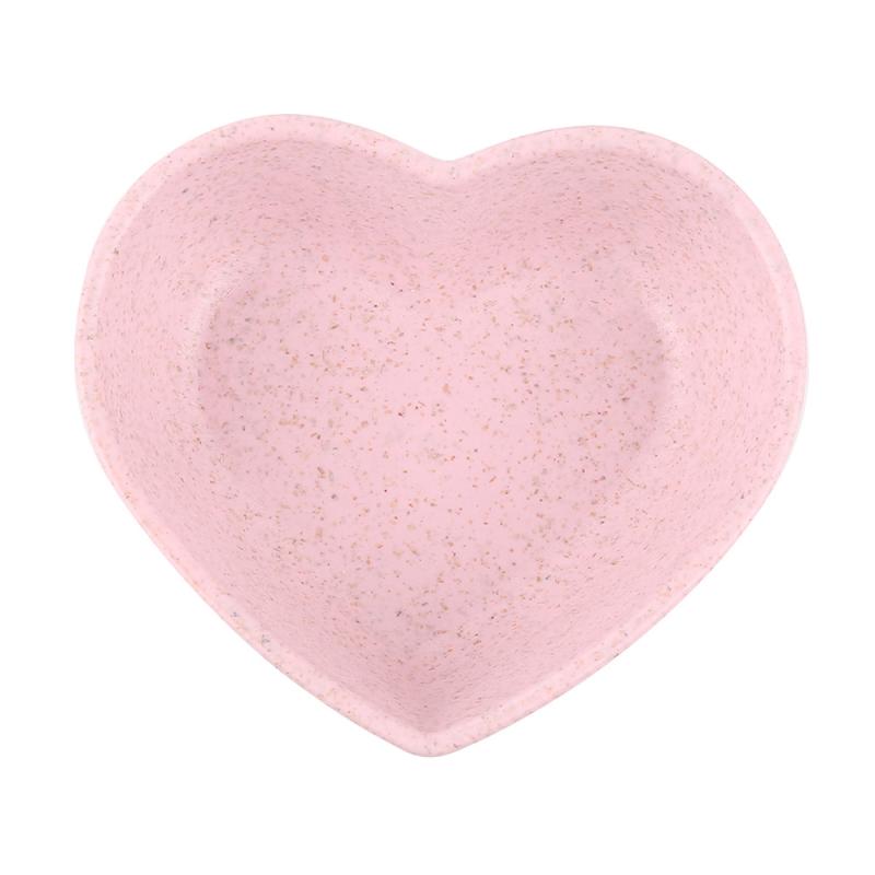 Mini bol d'assaisonnement Sauce alimentaire plat Sauce assaisonnée moutarde herbe de blé bol Sauce soucoupe vinaigre goût conseil Snack assiette cuisine: Heart pink