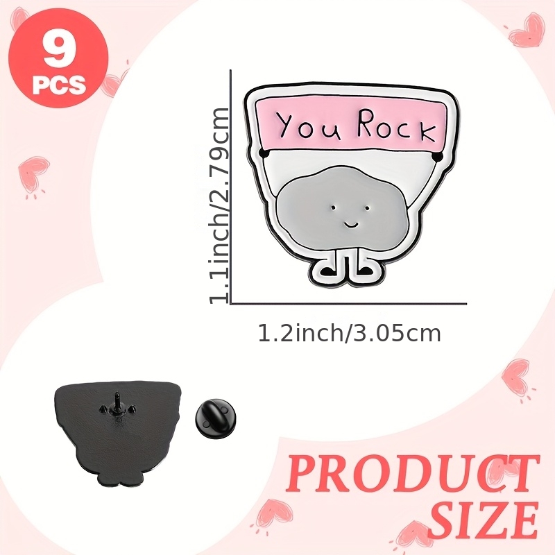 9 stks Cartoon You Rock Badge-Leuke Zinklegering Emaille Broche-Kraag Pin Accessoires-Shirts, Truien, Rugzakken, Mode Accessoires