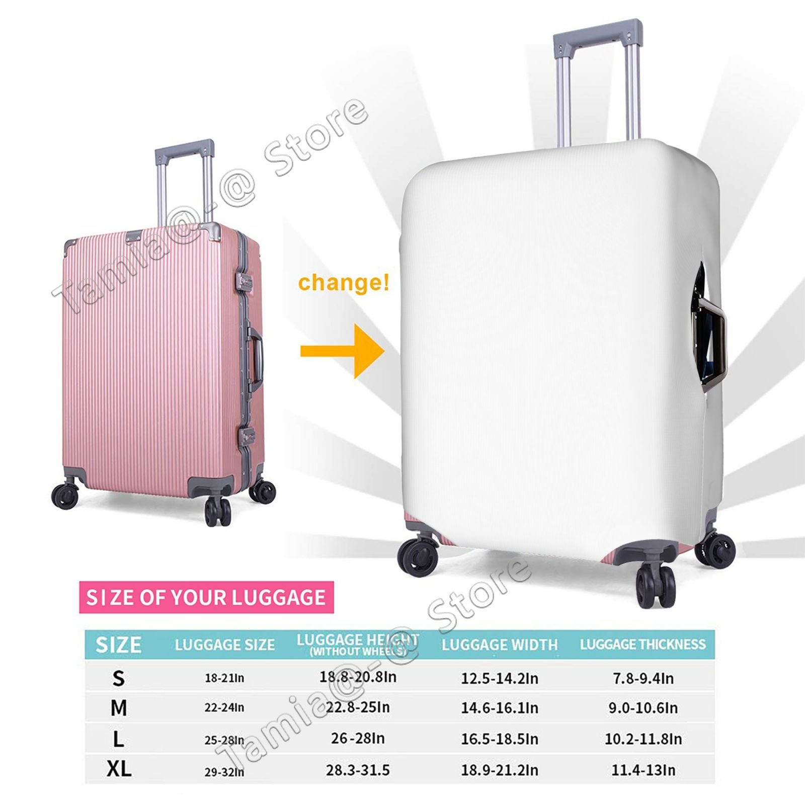 Capa protetora para mala de viagem de carro, acessórios de viagem, capa elástica contra poeira para bagagem, aplicável a mala de 18 ''-32''