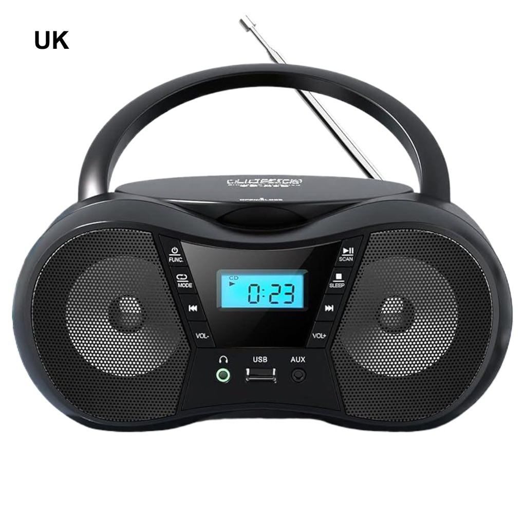 Portable CD Player Bluetooth Boombox CD Player AM/FM Radio High-fidelity Stereo Player Compatible for CD/CD-R/RW Radio for Home: Grey