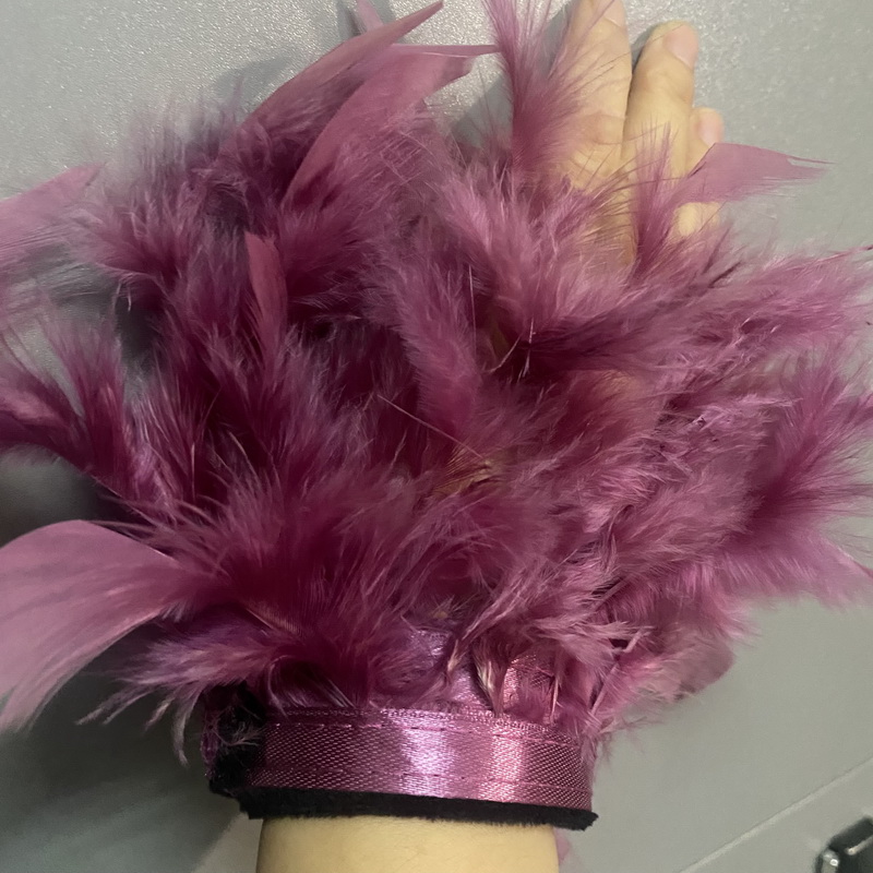Ostrich Feather Cuff for women Feather cuffs for wrist feather snap bracelet nail photo cuffs Shirts cuffs with feather
