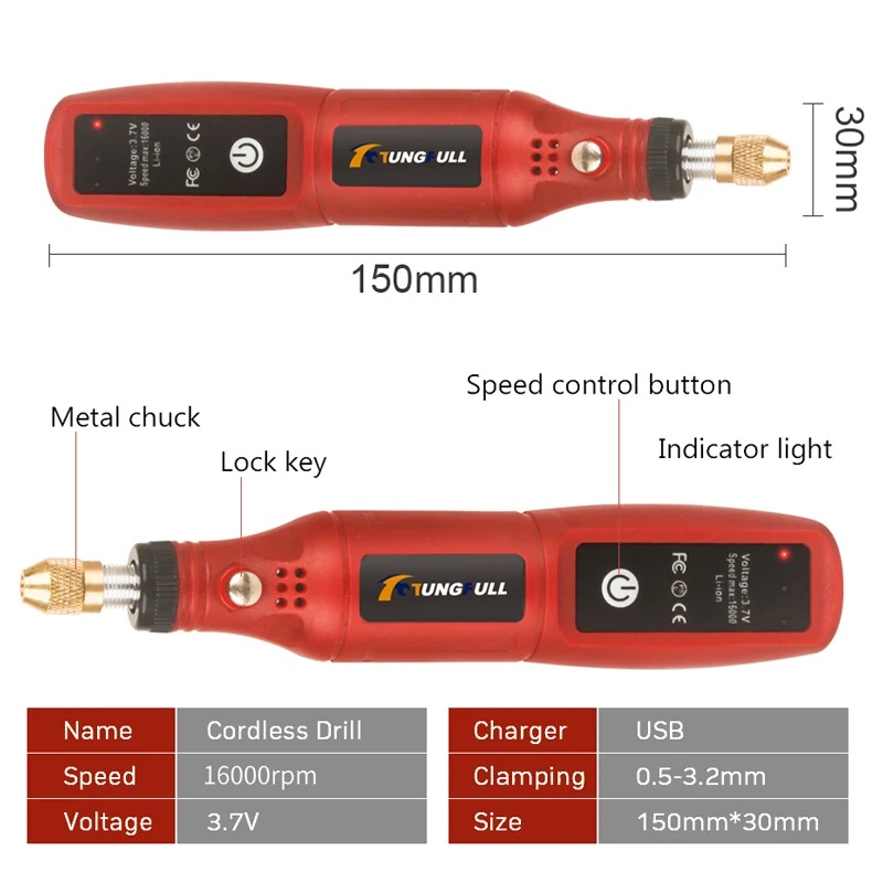 Bezprzewodowa mini wiertarka ręczna USB Mini wiertarka elektryczna narzędzie obrotowe obróbka drewna grawerowanie pióro Dremel narzędzia do biżuterii metalowe szkło