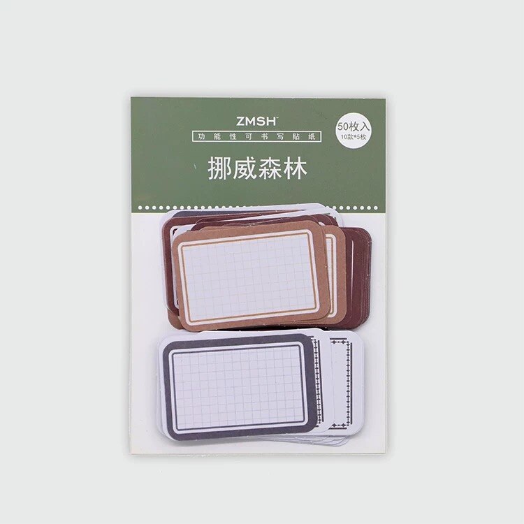 50Pcs/pack Vintage Writable Note Sticker Pack DIY Decorative Scrapbook Adhesive Labels Stickers Flakes Journal Supplies: 3
