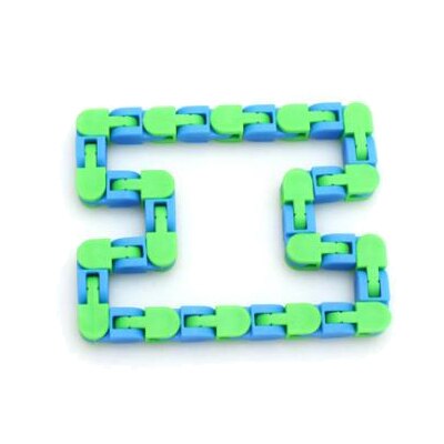 Divertente Puzzle colorato tracce di giocattoli sensoriali Snap And Click fidget toy catena di biciclette orbitali tracce stravaganti bracciale fluido catena attorcigliata: BLUE GREEN