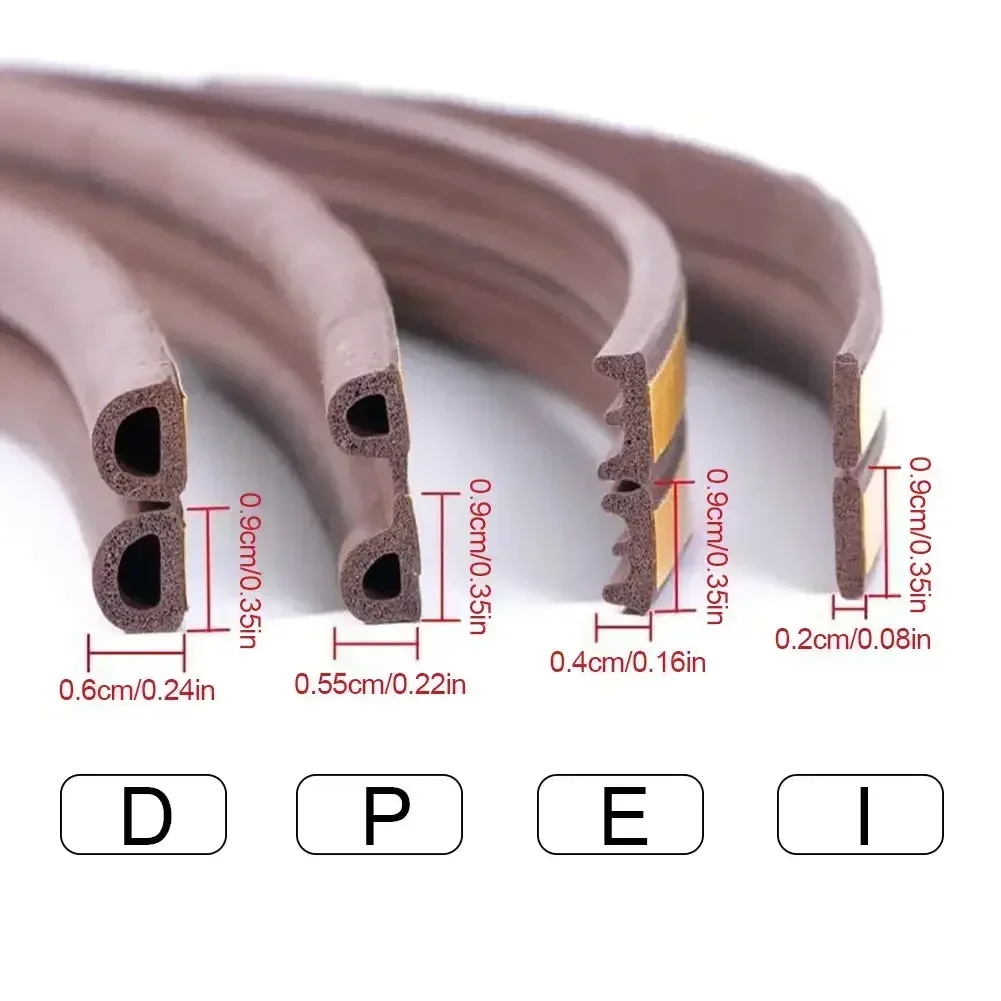5M/10M Door Window Seal Strip DIEP Self-adhesive Acoustic Foam Sealing Strip Tape Insulation Windproof Rubber Weatherstrip