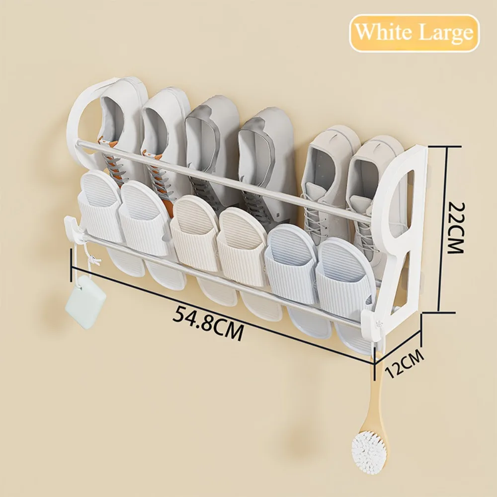 Boven de deur Schoenenrek Stickable Shoe Organizer Wandmontage Geen ponsen vereist Slipper Rack Badkamer Multifunctionele plank