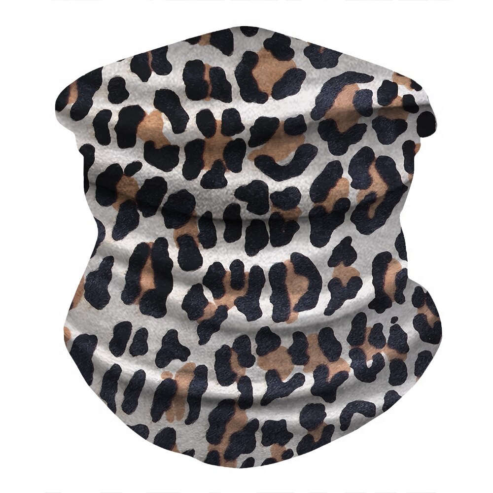 Dyr pels mønster leopard print ansigtsmaske halv sol støv beskyttelse tørklæde 3d rør maske sømløs holdbar ansigt bandana