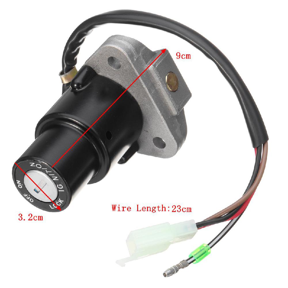 Himiss motorsykkel tenningsbryter låseenhet 3- pins m/nøkler passer for yamaha  dt 125 r/ tzr 250/xt 350/xt 600