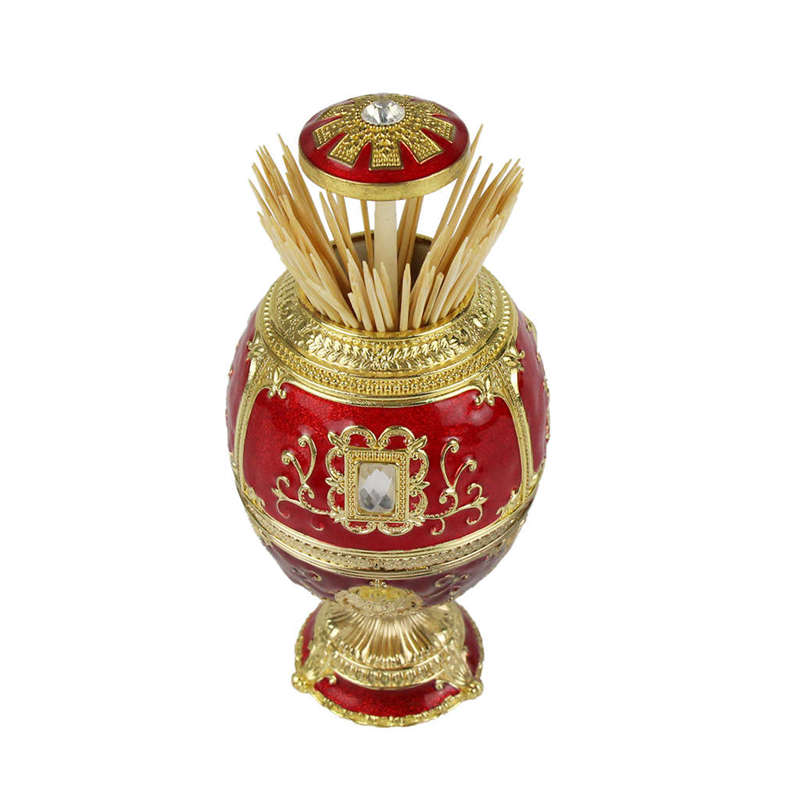 European Painting Ornaments Toothpick Box Castle Egg Shaped Toothpick Party