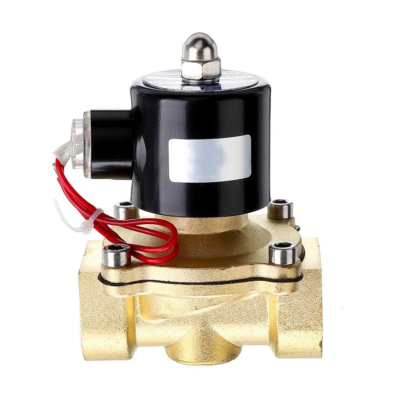 ALLSOME 1/2 3/4 1 Inch DC24V Electric Solenoid Valve Pneumatic Valve for Water Air Gas Brass Valve Air Valves Durable CJ009