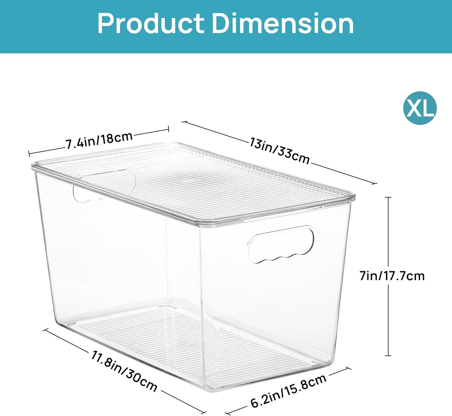 9/10/11/13 inch Transparent Stackable Storage Box With Lid, Large Plastic Container With Handle, Used For Food Storage Room