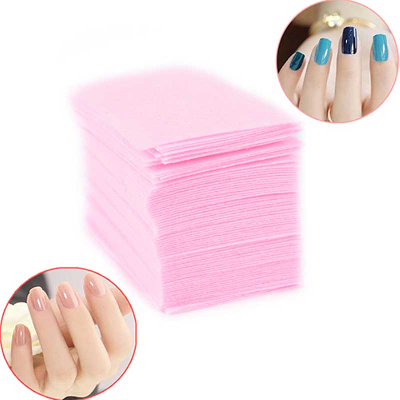 100 Stuks Roze-Pluizende Doekjes Alle Voor Manicure Nagellak Remover Pads Papier Nail Cutton Pads Manicure Pedicure gel Gereedschap