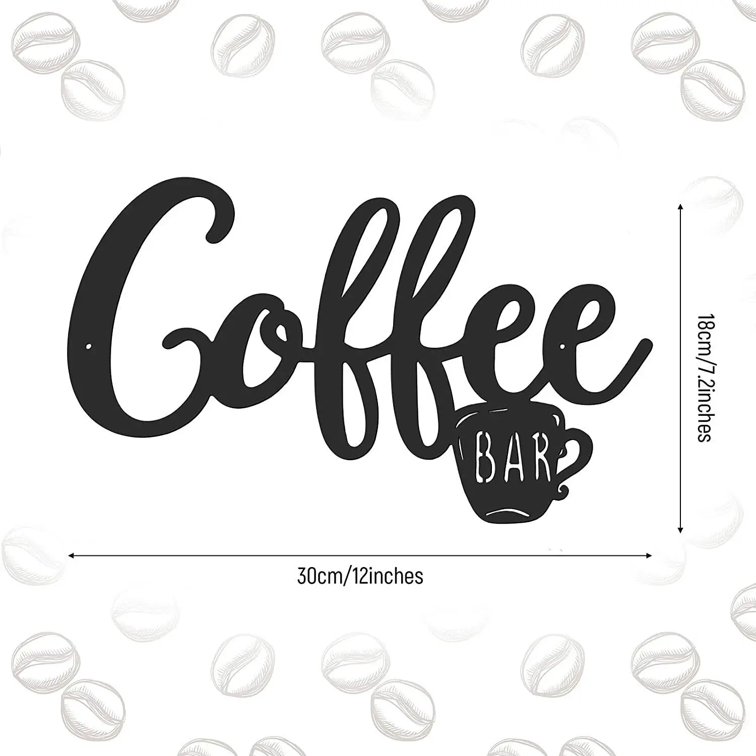 Metal Coffee Bar Sign Rustic Coffee Bar Hanging Wall Decor Coffee Signs for Home: DARK GRAY