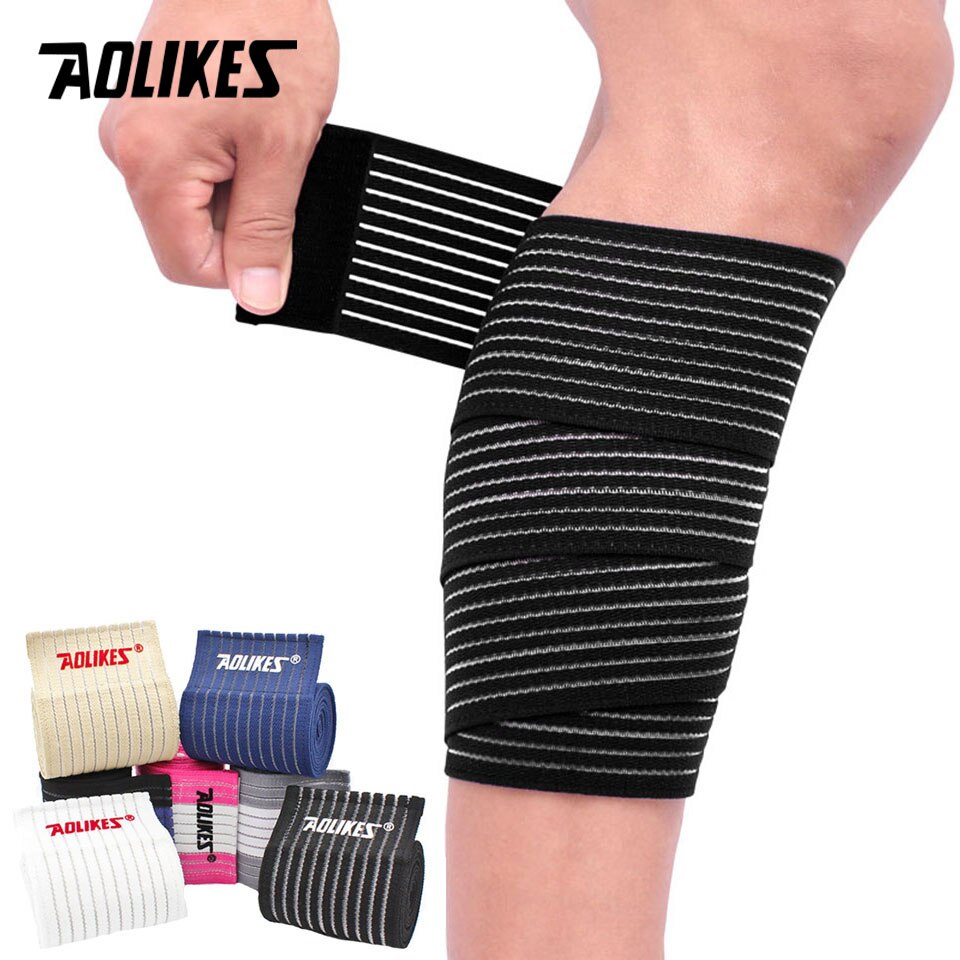 Aolikes 1 stk 90*7.5cm elastisk bandage sport knæstøtterem skinneben