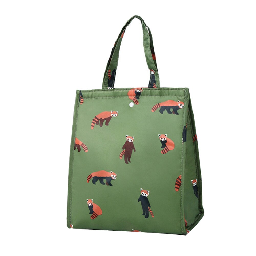 Mittagessen Tasche für Frauen Blume Print Lebensmittel Tasche Lunch Box Taschen Tragbare Isoliert Picknick Tote Kühler: Armee Grün