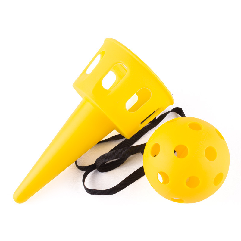 Spaß Ball und Tasse Spielzeug Set für Kinder im Freien werfen und fangen Ball Spiel Spielzeug Softball für Anfänger Kinder Motorik Spielzeug: YELLOW