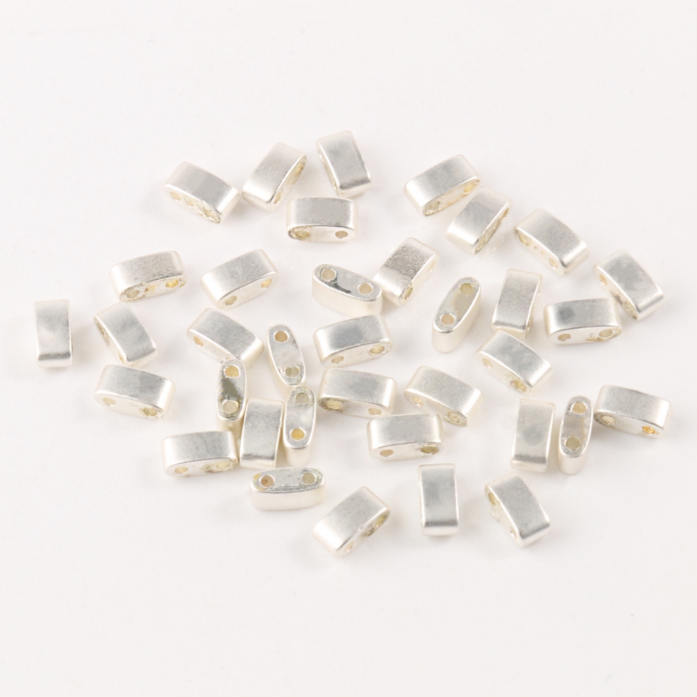Piedra Natural opaca pulida mate dos agujeros piedra de hematita Mineral cuentas espaciadoras sueltas para fabricación de joyería Diy pulsera pendientes Tila: Beige